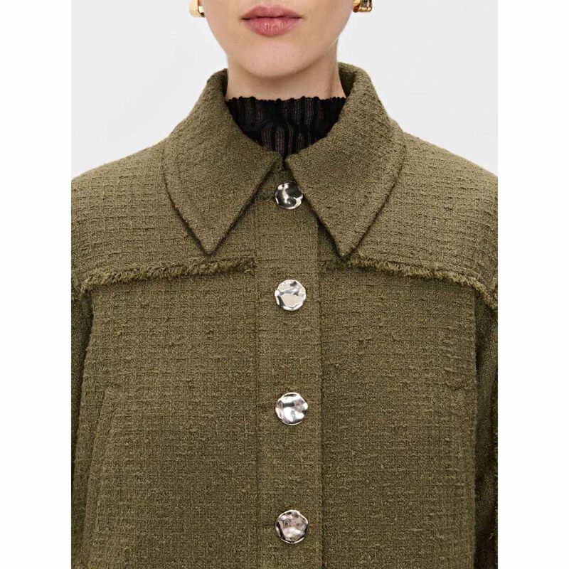 Veronika Maine Cotton Tweed Fringed Jacket image number 2